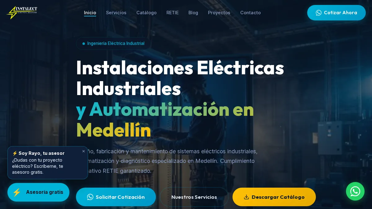 Captura del sitio público de Instalect